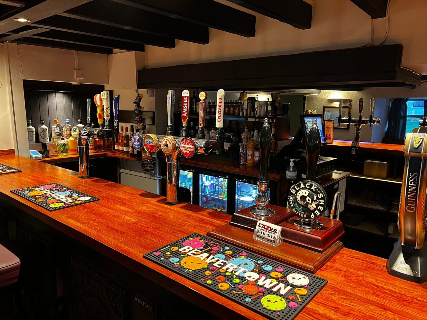 The welcoming bar inside The Bull Inn